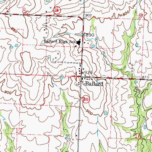 Topographic Map of Ballard, MO