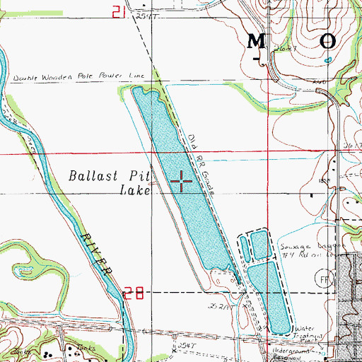Topographic Map of Ballast Pit Lake, MO