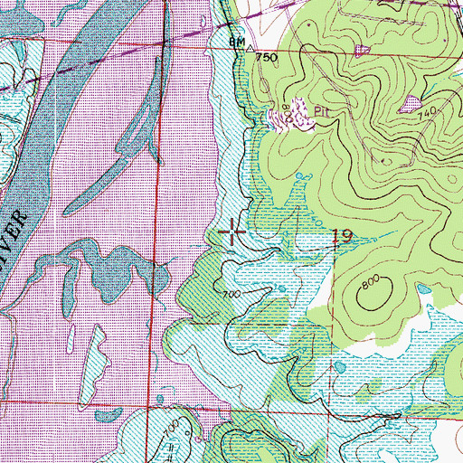 Topographic Map of Ballet Cemetery (historical), MO