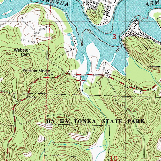 Topographic Map of Bank Branch, MO