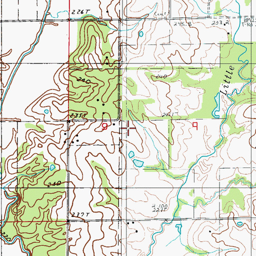 Topographic Map of Banner School, MO