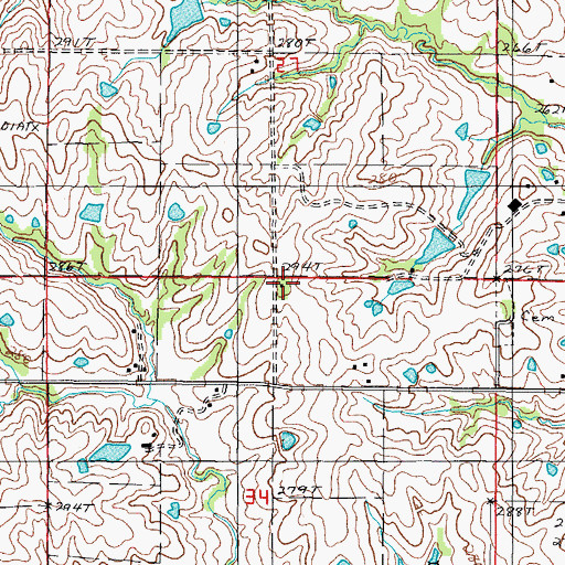 Topographic Map of Banner School, MO
