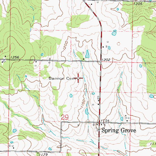 Topographic Map of Bannon Cemetery, MO