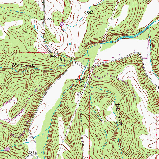 Topographic Map of Barbin Branch, MO