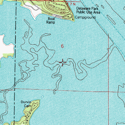 Topographic Map of Delaware Creek, AR
