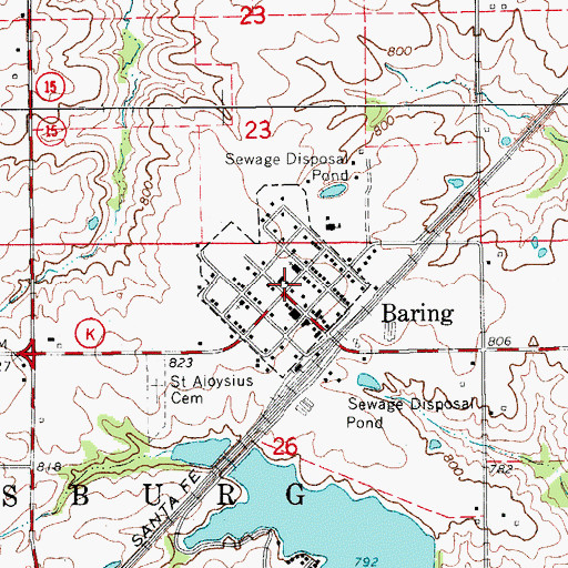 Topographic Map of Baring, MO
