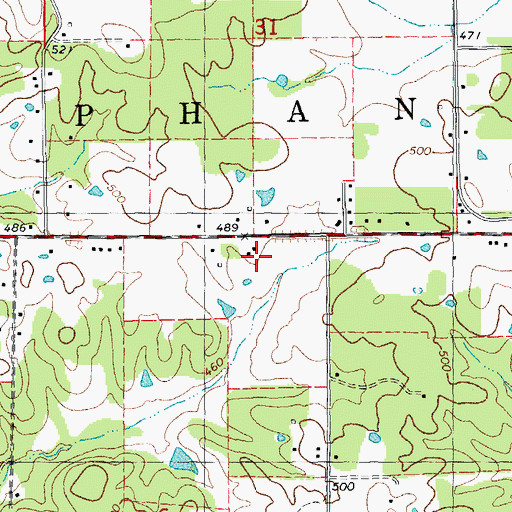 Topographic Map of Barkadare School, MO
