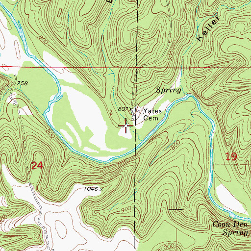 Topographic Map of Barn Hollow, MO