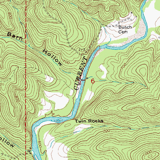 Topographic Map of Barn Hollow, MO