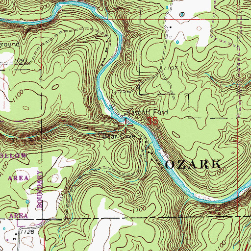 Topographic Map of Barn Hollow, MO