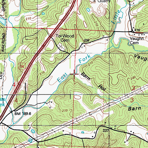 Topographic Map of Barn Hollow, MO