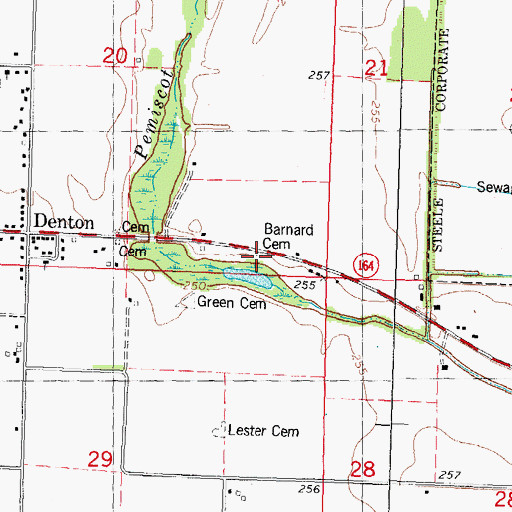 Topographic Map of Barnard Cemetery, MO