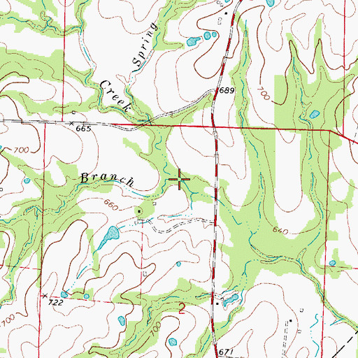 Topographic Map of Barnes Branch, MO