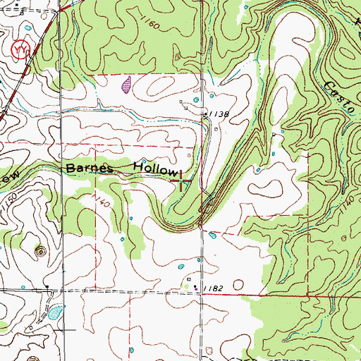Topographic Map of Barnes Hollow, MO