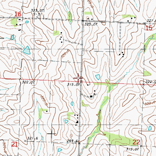 Topographic Map of Barnes School, MO