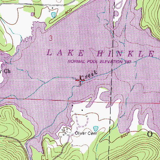 Topographic Map of Denton Creek, AR