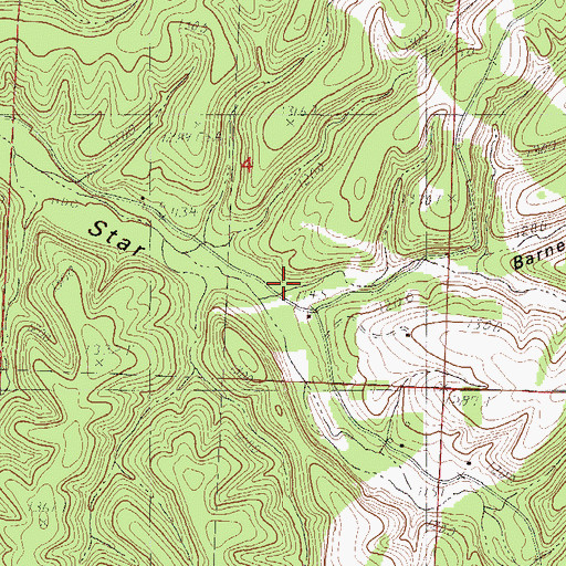 Topographic Map of Barnett Hollow, MO
