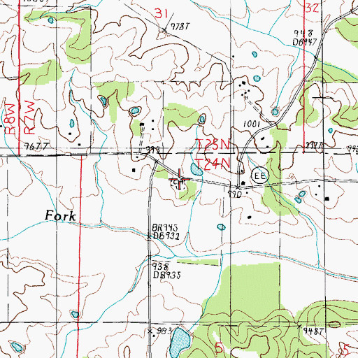 Topographic Map of Barnett School (historical), MO