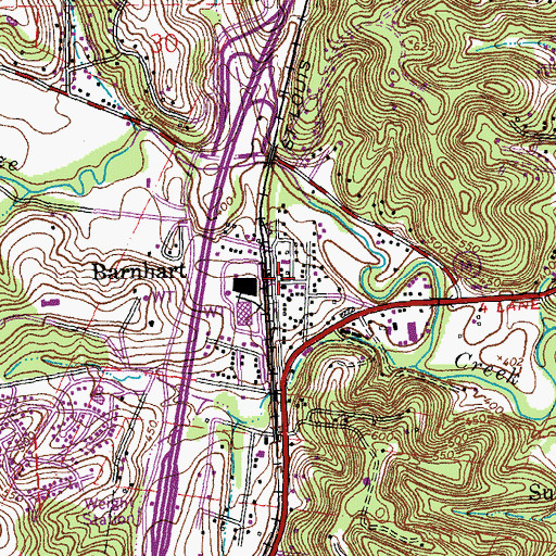Topographic Map of Barnhart, MO