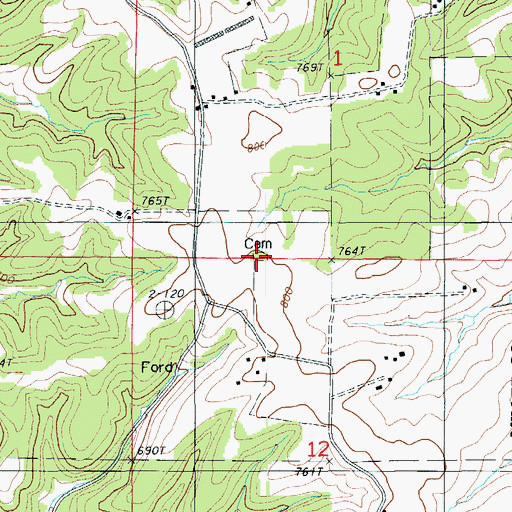 Topographic Map of Barnhart Cemetery, MO