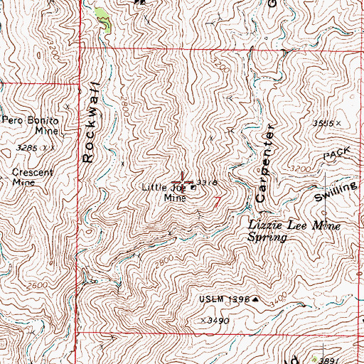 Topographic Map of Little Joe Mine, AZ