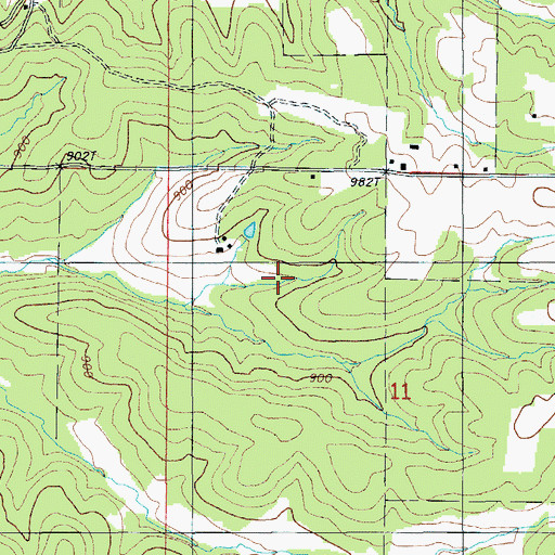 Topographic Map of Barton School (historical), MO
