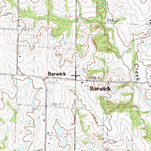 Topographic Map of Barwick School (historical), MO