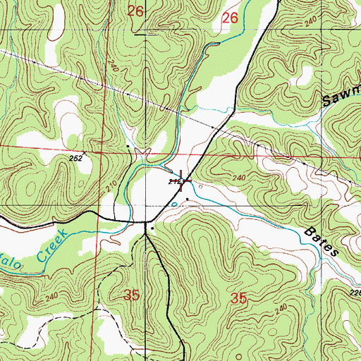 Topographic Map of Bates Hollow, MO