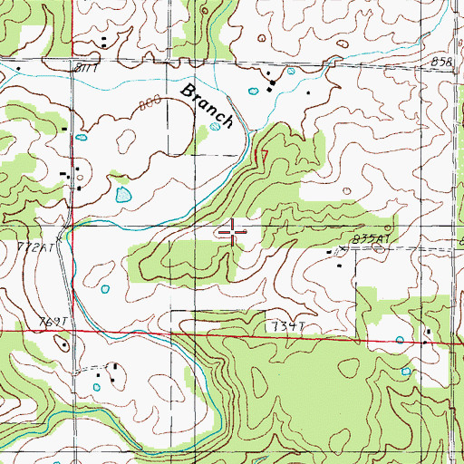 Topographic Map of Batman School (historical), MO