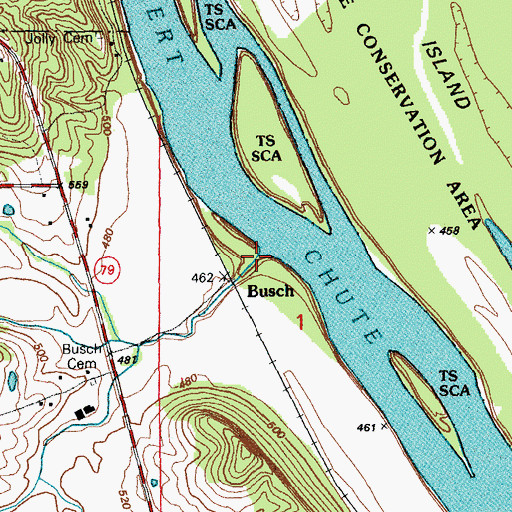 Topographic Map of Battle Creek, MO