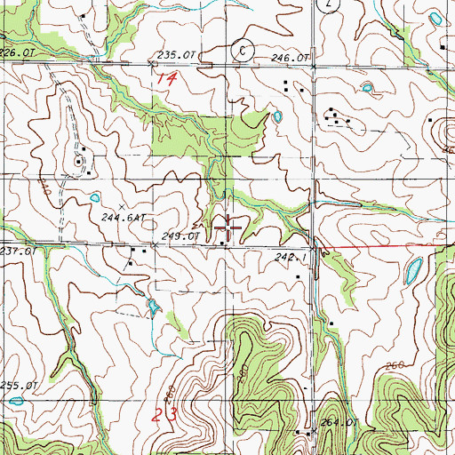 Topographic Map of Baxter School (historical), MO