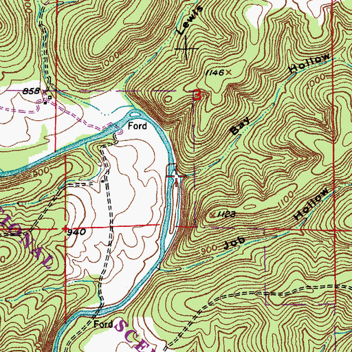 Topographic Map of Bay Hollow, MO