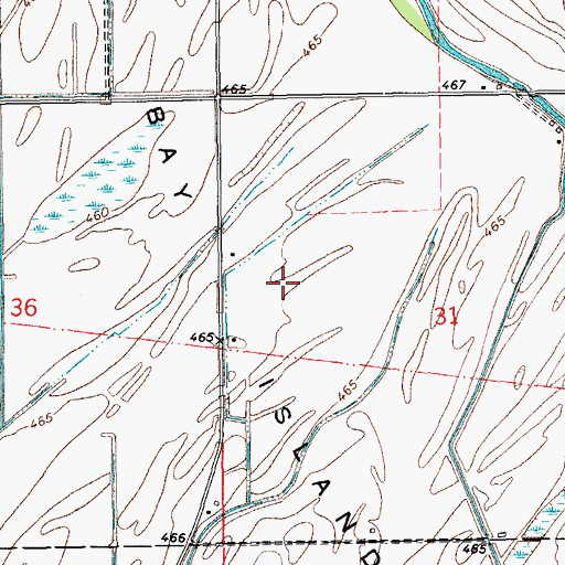 Topographic Map of Bay Island, MO