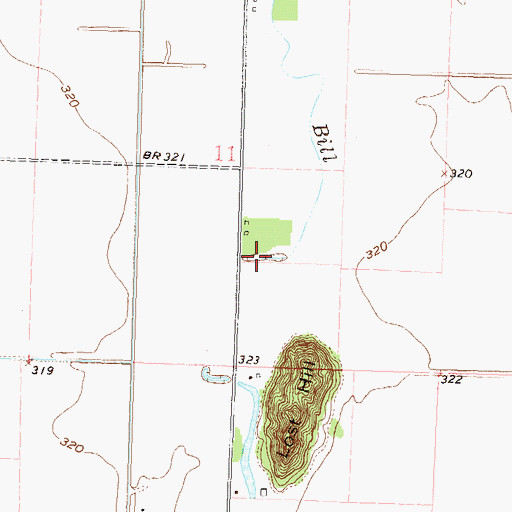 Topographic Map of Bayou Bill, MO