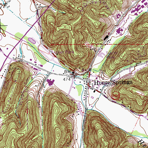 Topographic Map of Bear Creek, MO