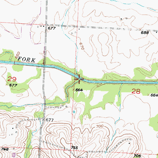 Topographic Map of Bear Creek, MO