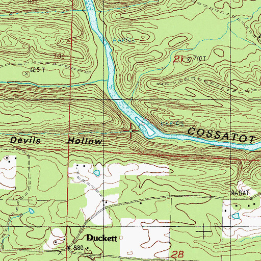 Topographic Map of Devils Hollow, AR