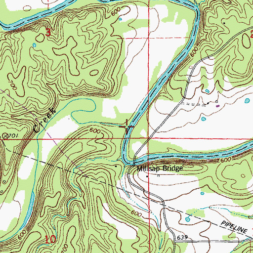 Topographic Map of Bear Creek, MO