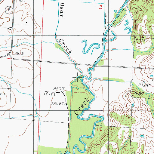 Topographic Map of Bear Creek, MO
