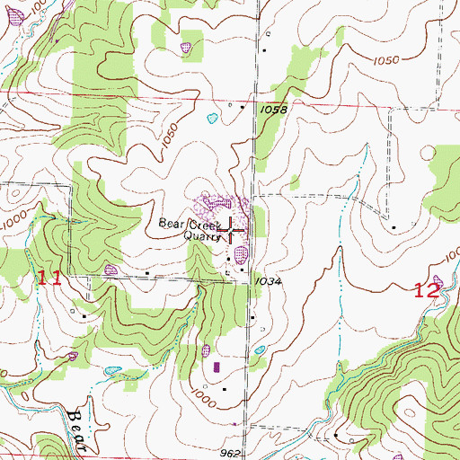 Topographic Map of Bear Creek Quarry, MO