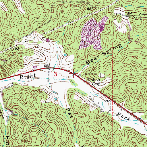 Topographic Map of Bear Spring Hollow, MO