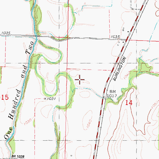 Topographic Map of Beard Branch, MO