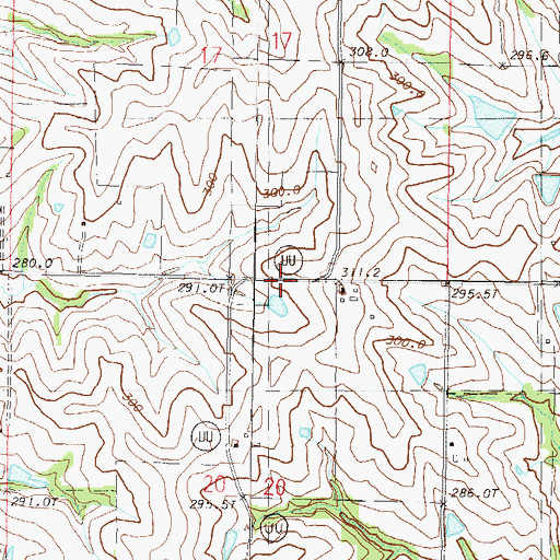 Topographic Map of Beauchamp School (historical), MO