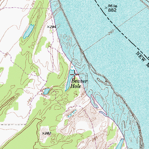 Topographic Map of Beaver Hole, MO