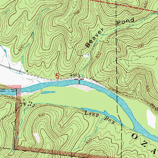 Topographic Map of Beaver Pond Hollow, MO
