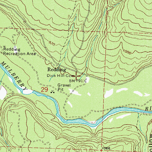 Topographic Map of Dick Hill Cemetery, AR