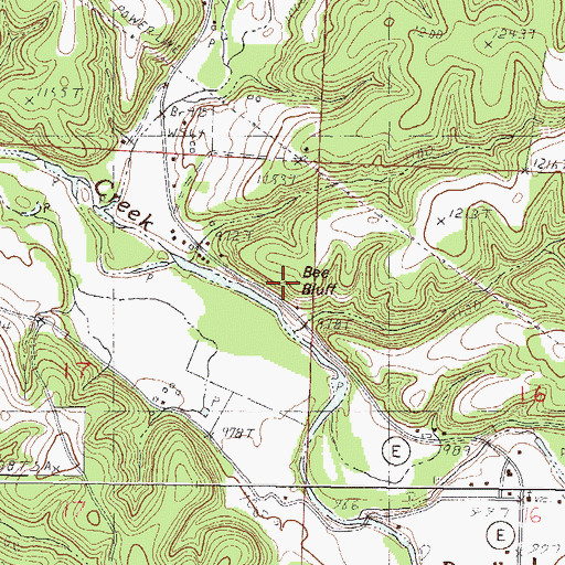 Topographic Map of Bee Bluff, MO