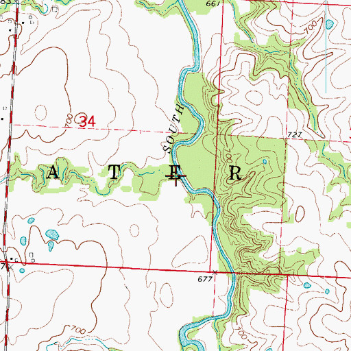 Topographic Map of Bee Branch, MO