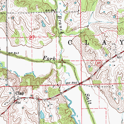 Topographic Map of Bee Branch, MO