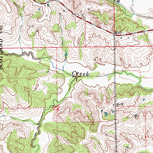 Topographic Map of Bee Branch, MO